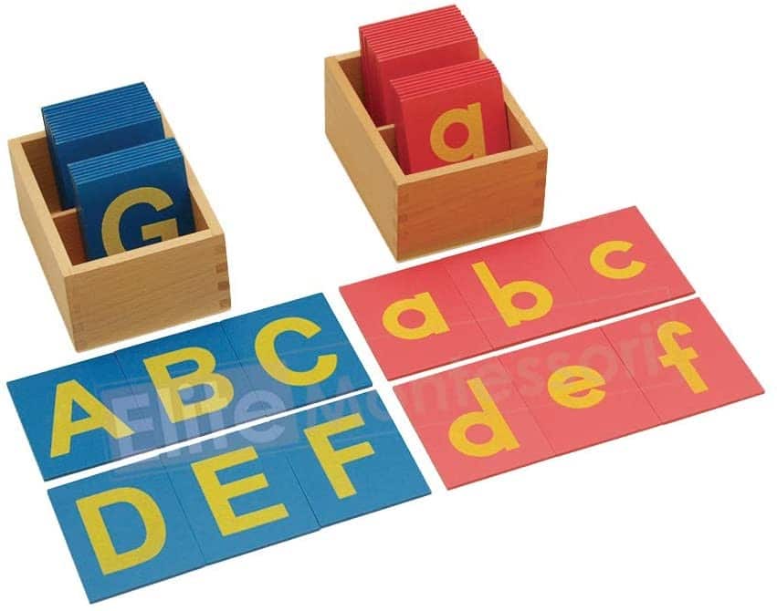  Elite Montessori Lower and Capital Case Sandpaper Letters with Boxes