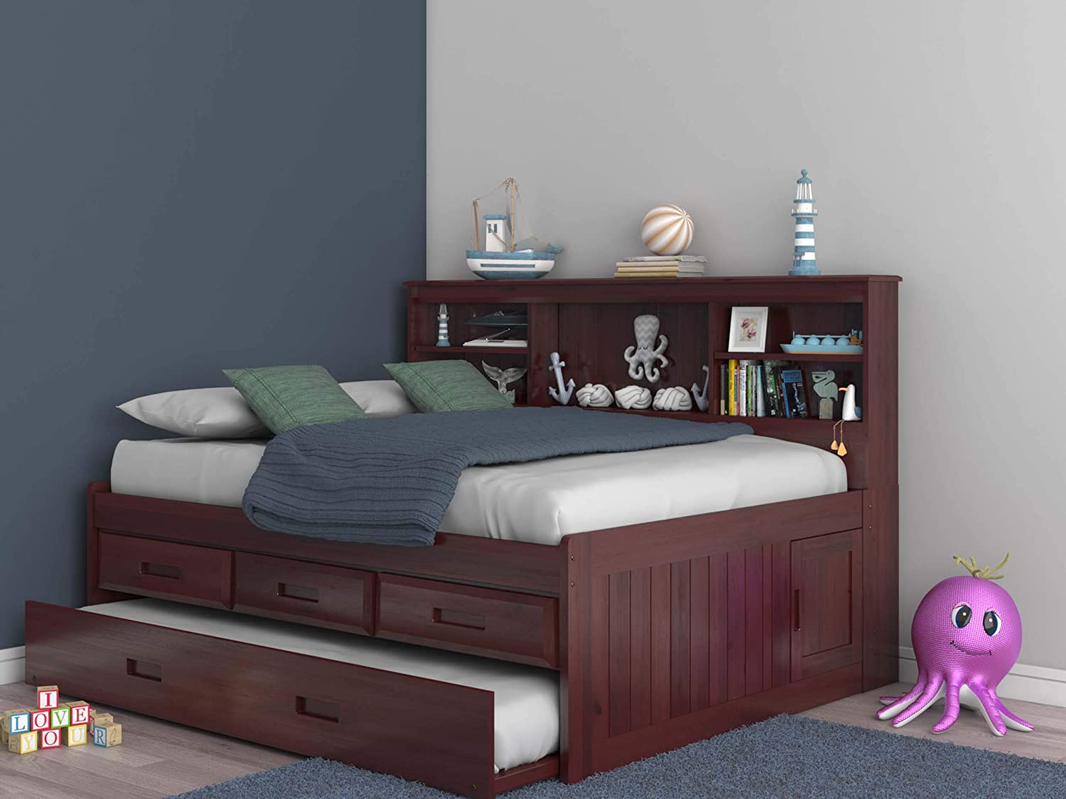 trundle bed with bookshelf