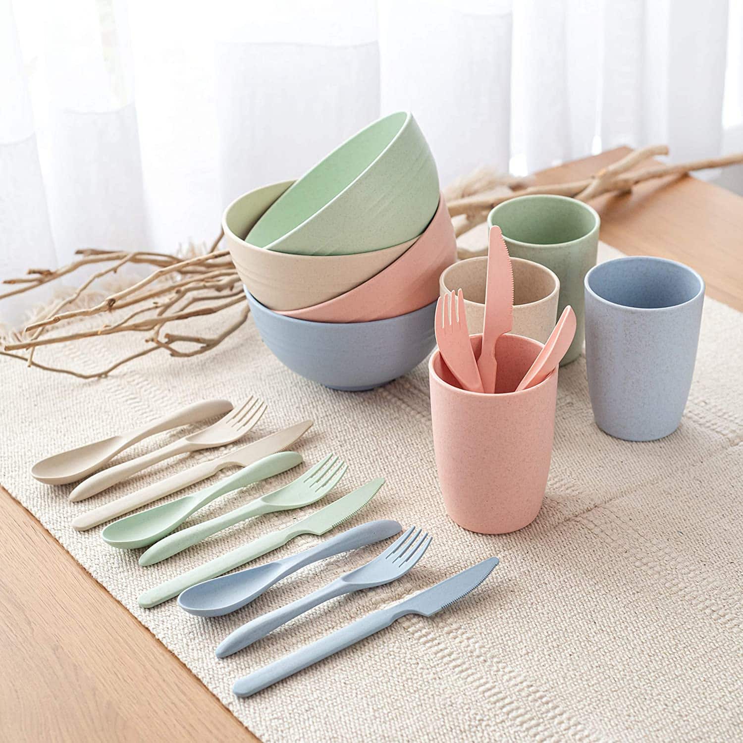 Foodle Wheat Straw Dinnerware Set (28 pieces)