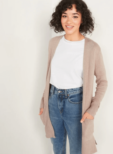 Long Line Open Front Sweater