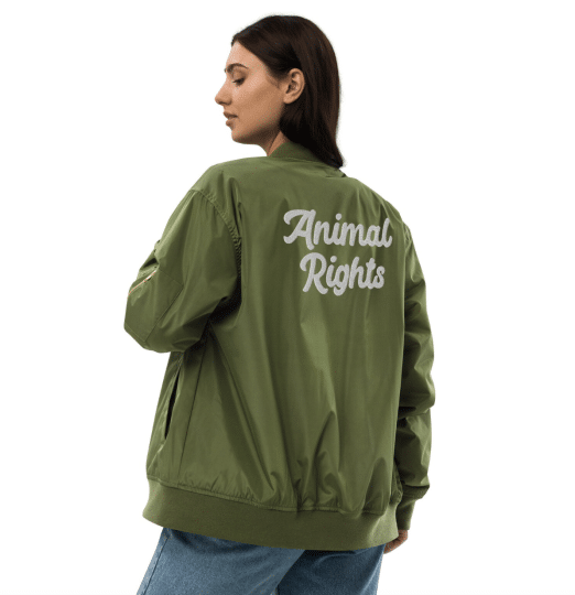 Vegan Jacket Animal Rights Bomber Jacket for Vegans Clothing,