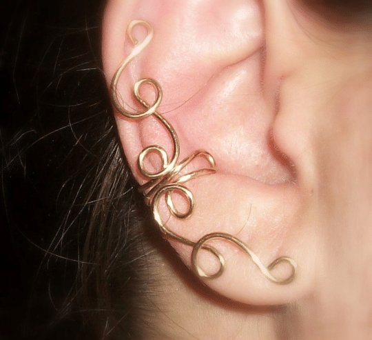 Gold wire ear cuff