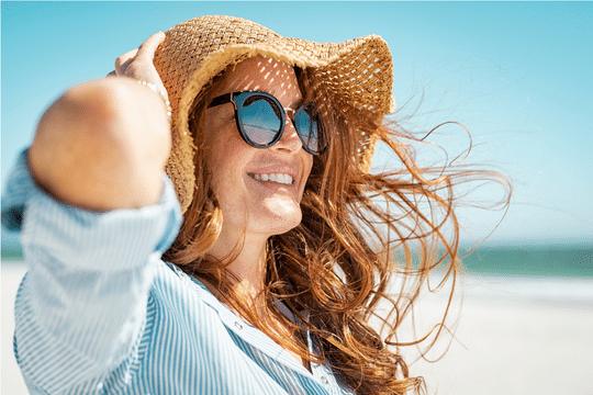 wide brimmed beach hat